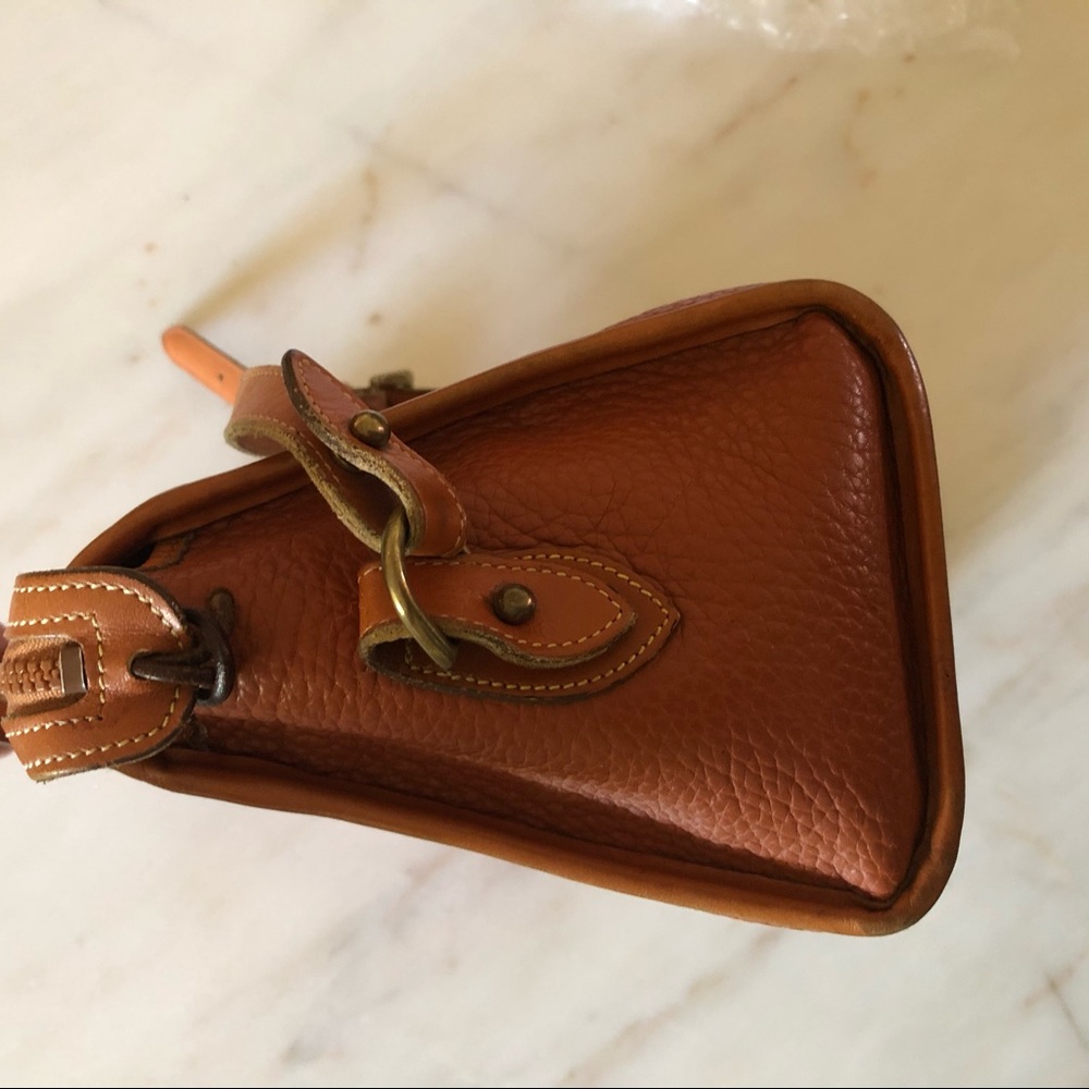 Dooney & Bourke Tan/Brown Pebbled Leather Satchel Crossbody - Picture 7 of 8
